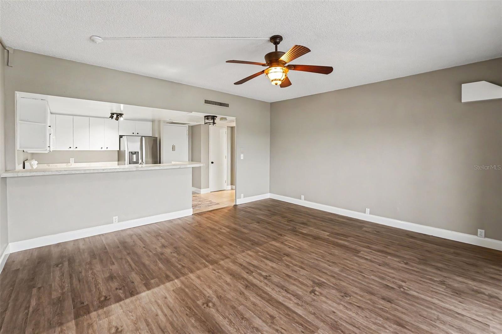 Sun glare on floor, not a defect
