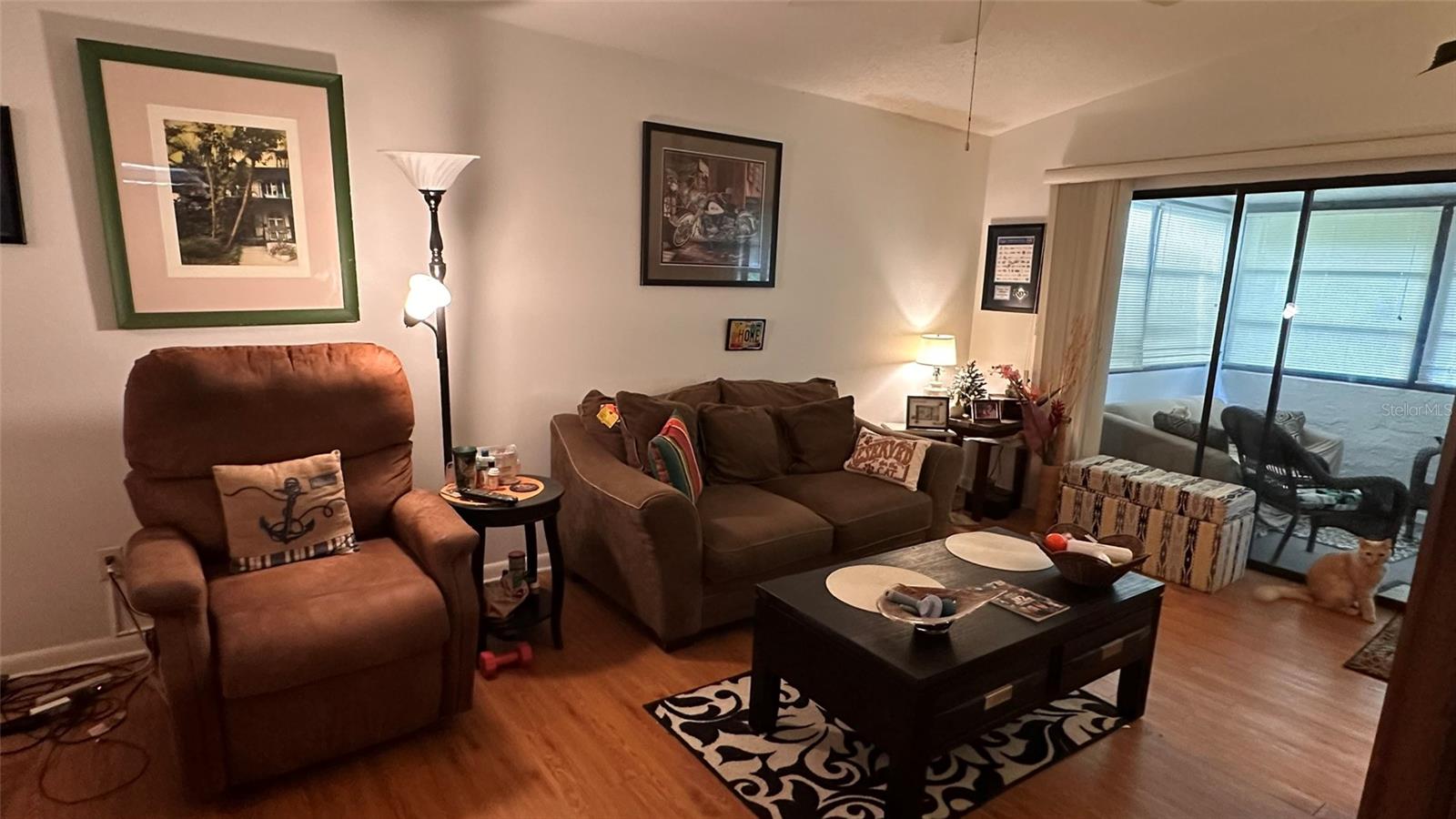 Living Space and Large Sliding Glass Doors