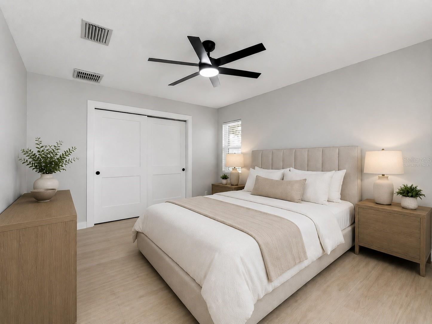Virtually staged bedroom 4