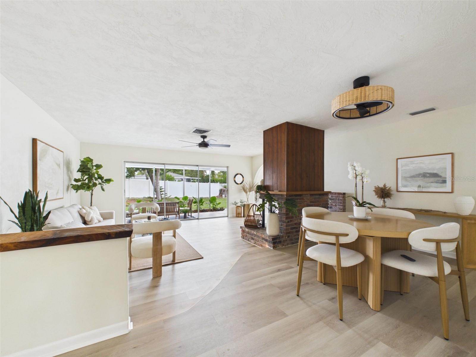 Entryway with view into dining area and great room