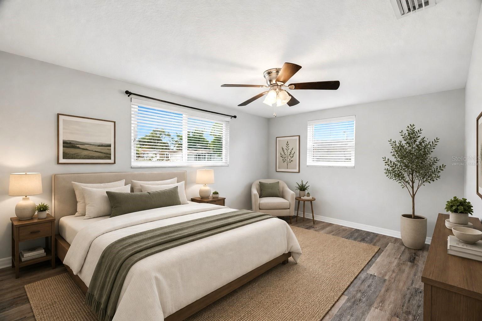 Virtually Staged Primary Bedroom