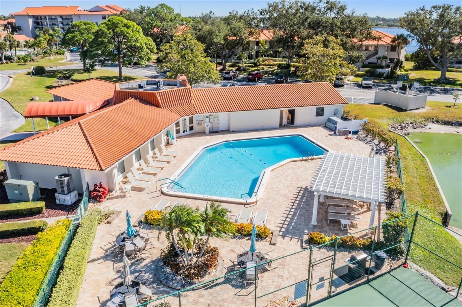 Aerial of Pool and Clubhouse
