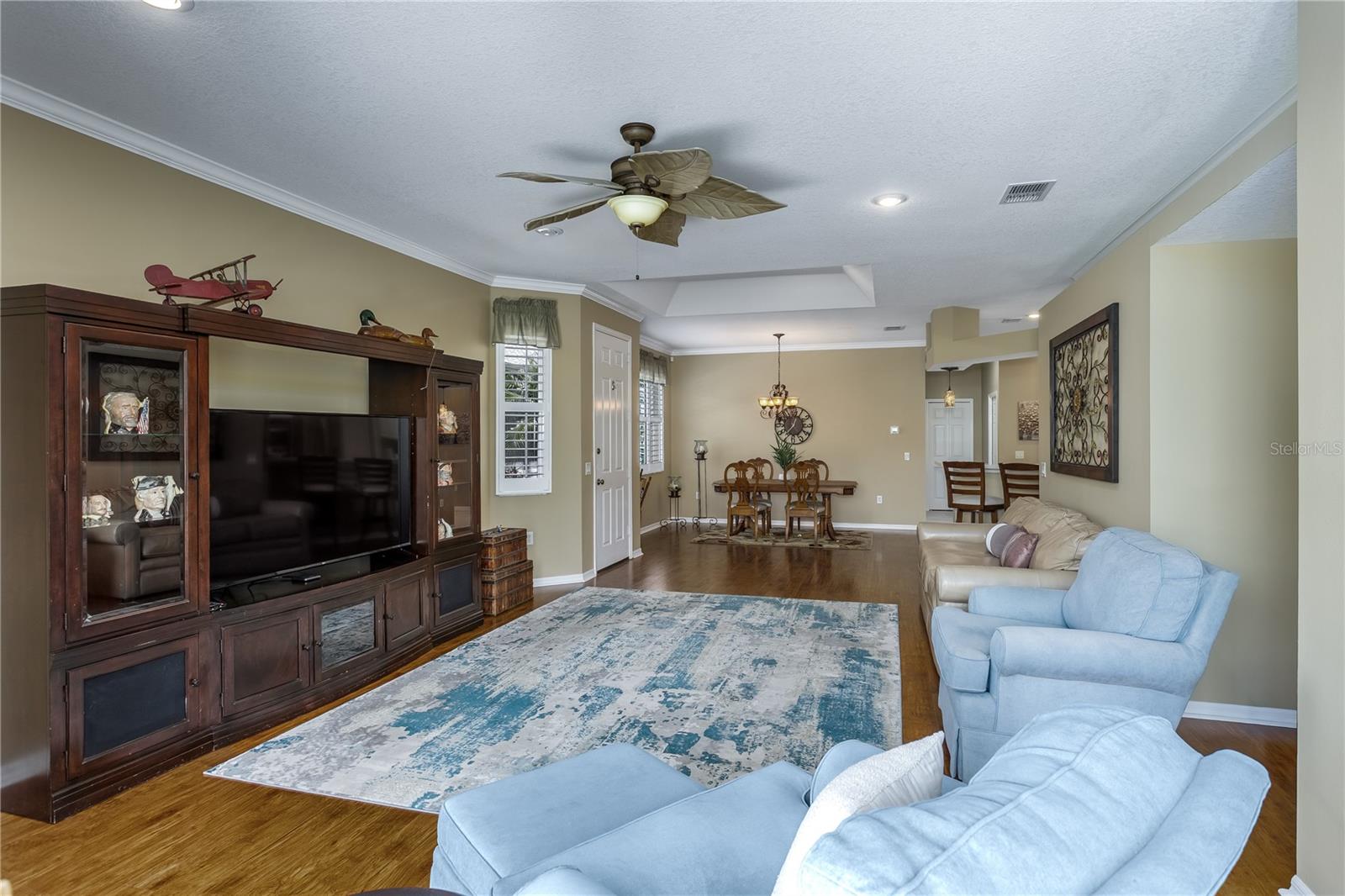 Living room and dining room