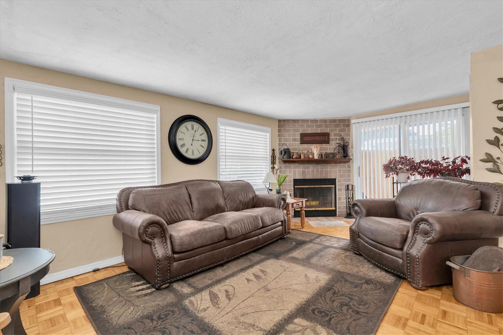 Living room with fireplace