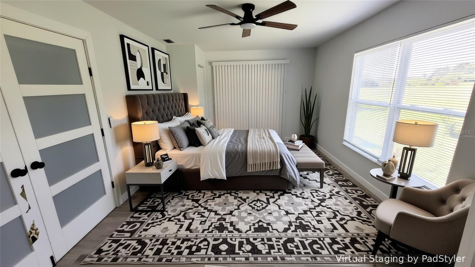 Virtually staged bedroom 3