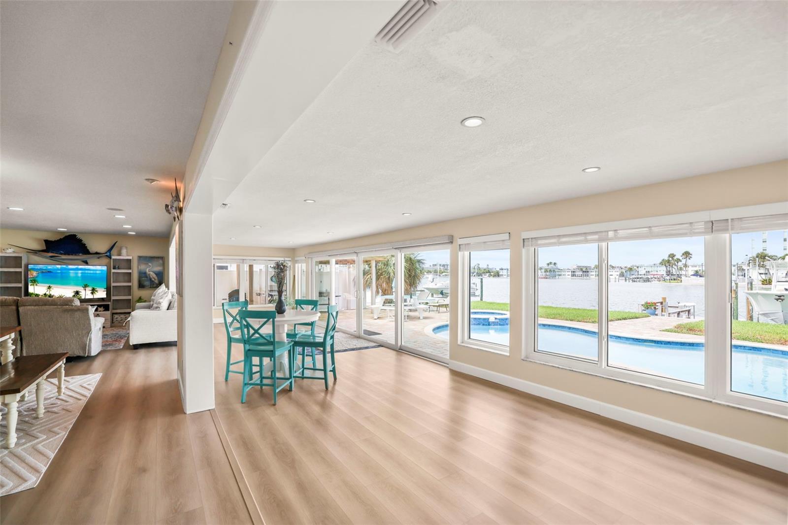 Florida room entire length.