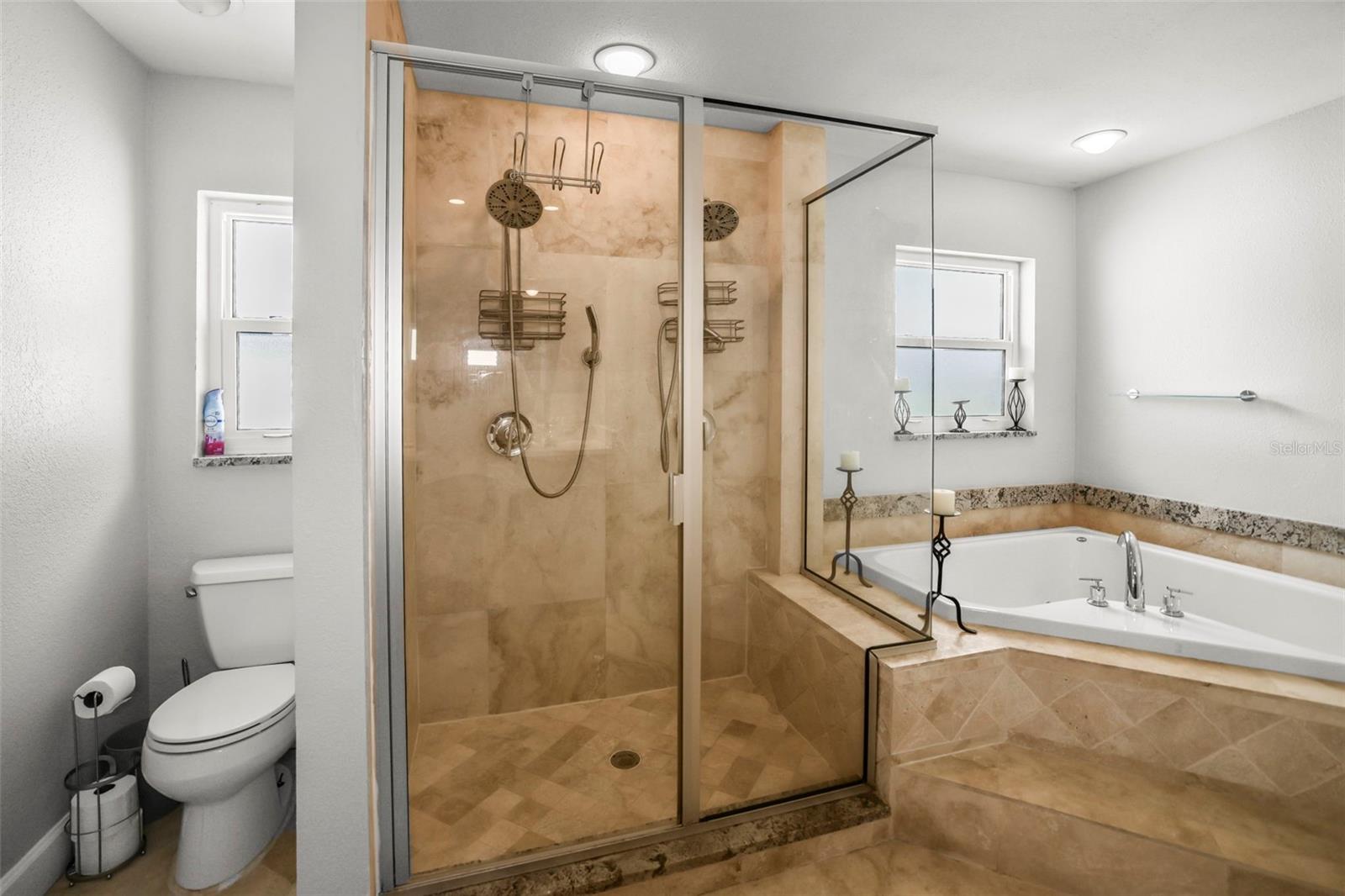 Primary bathroom shower.