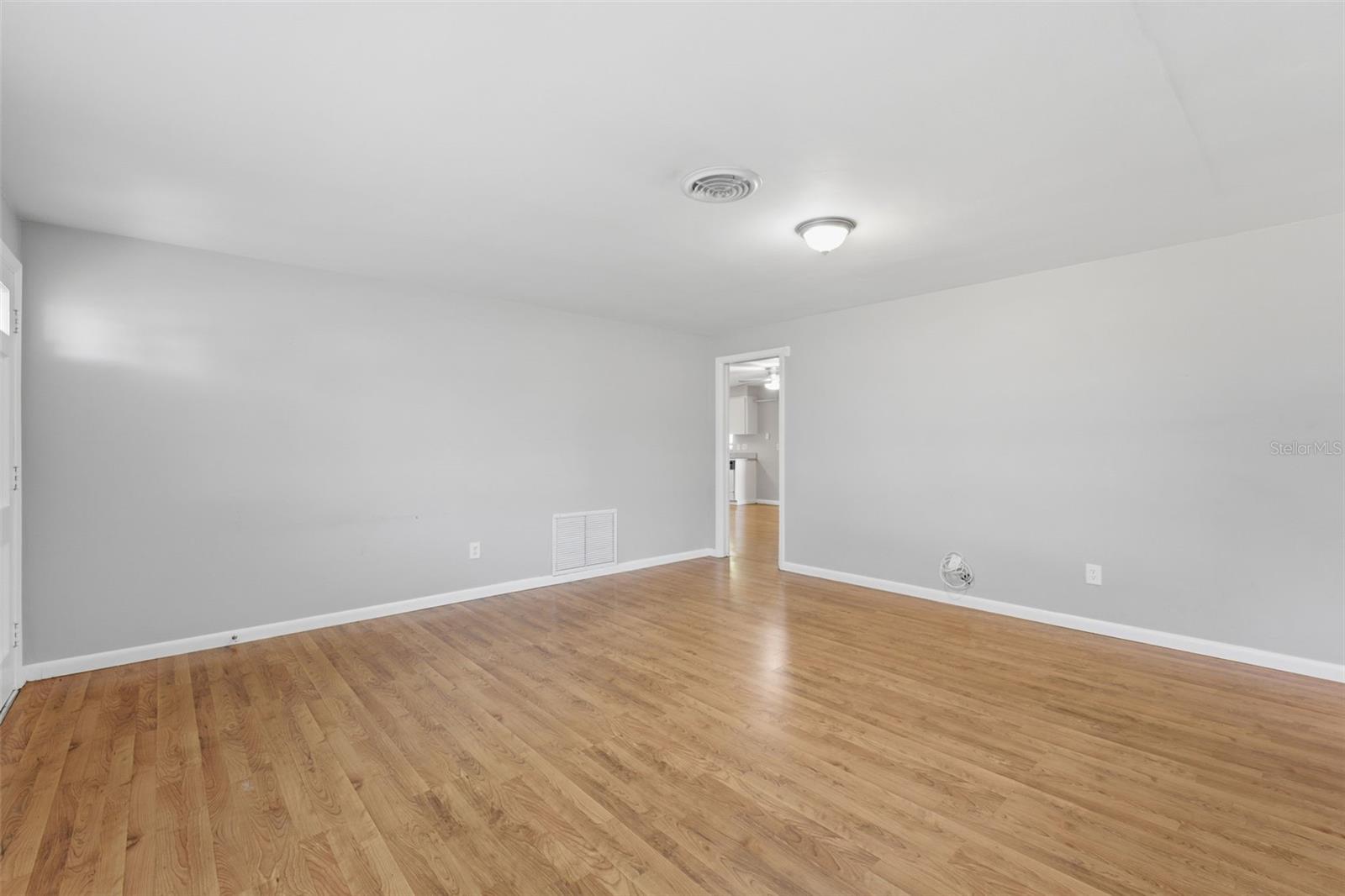 Family room and entrance to kitchen