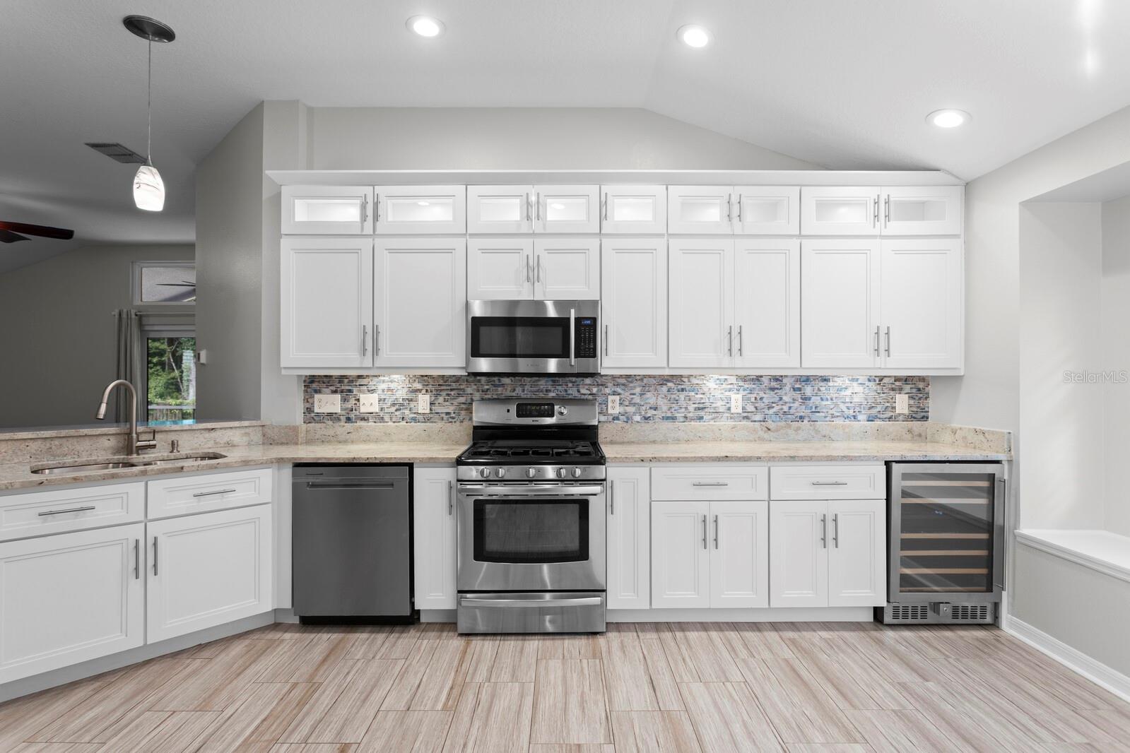 Updated Kitchen with wine refrigerator