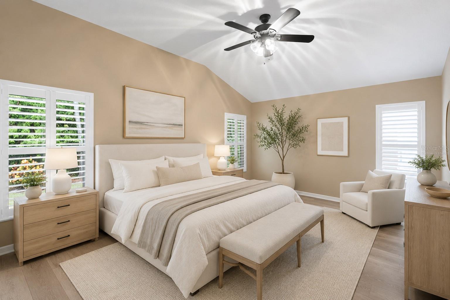 Virtually Staged Downstairs Primary Suite