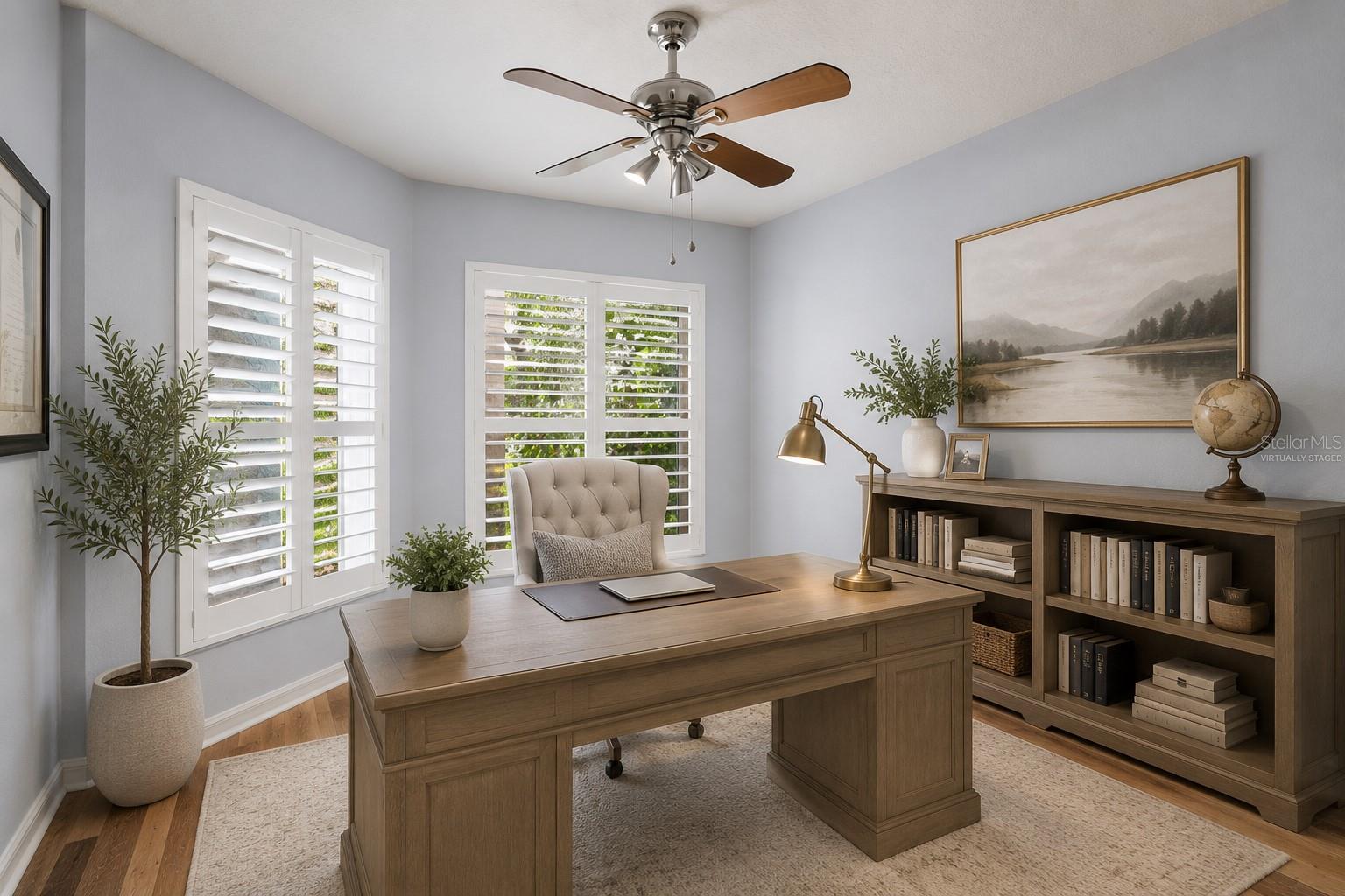 Virtually Staged Bedroom 2 as a Home Office