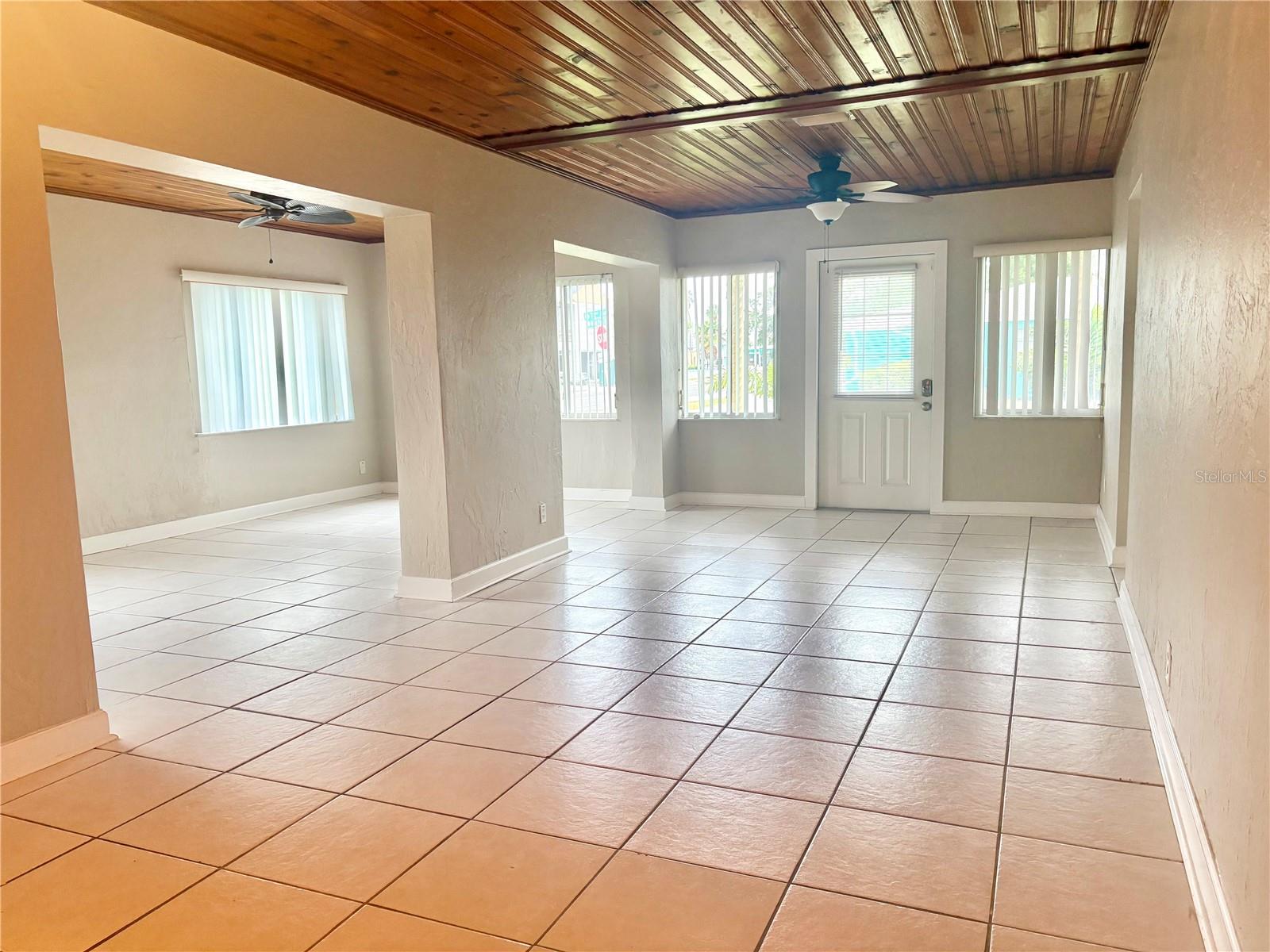 Open living/dining area - looking toward front door