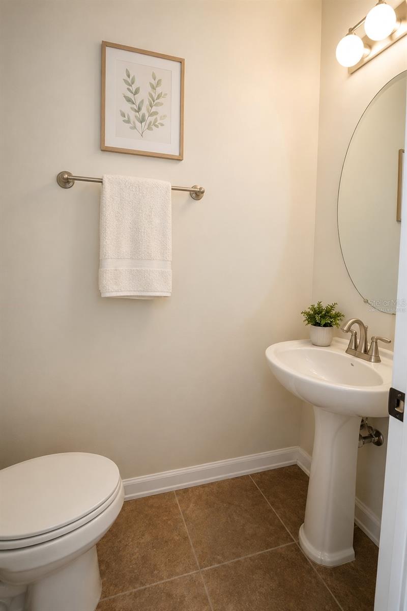 1st floor half bath virtually staged