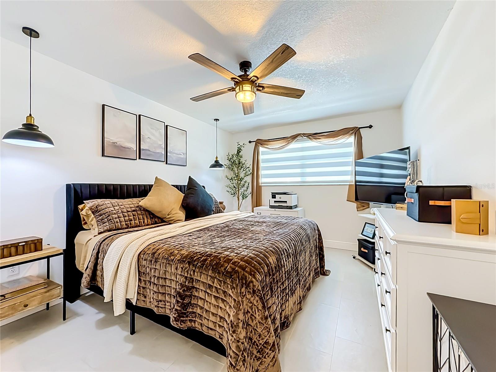 Spacious bedroom with walk-in closet