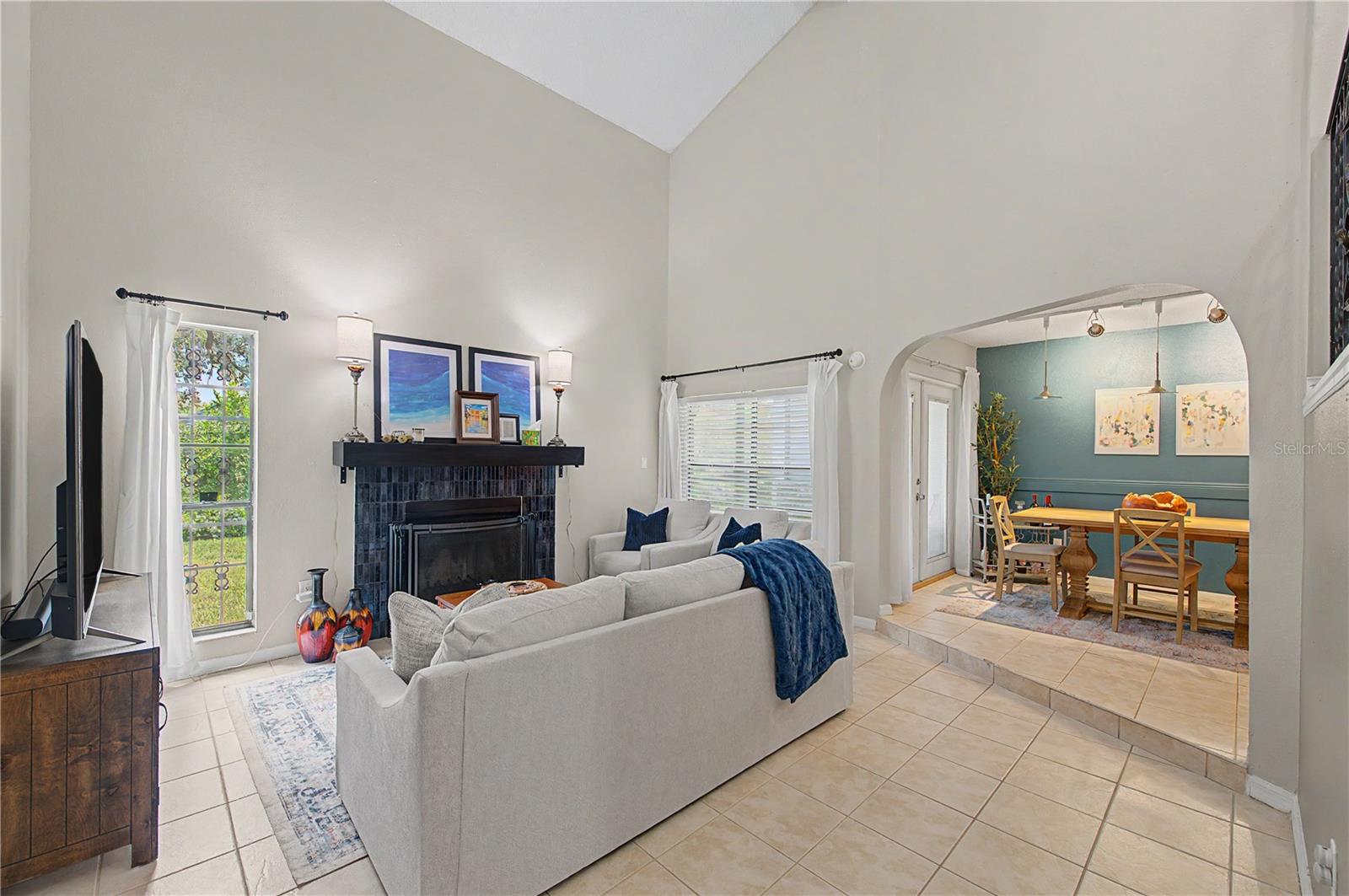 Vaulted ceilings in Living room
