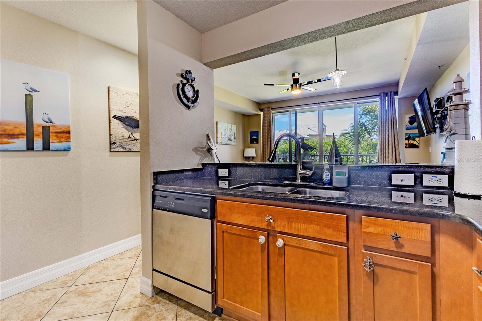 Breakfast Bar and View from Kitchen