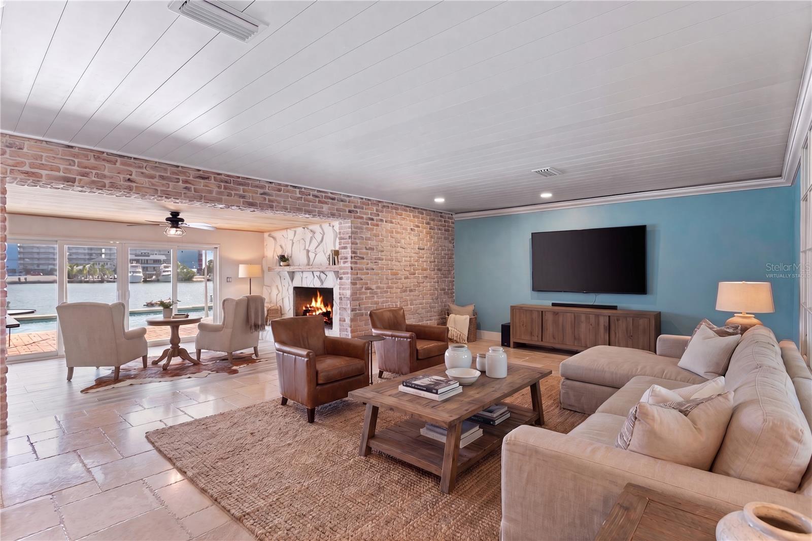 virtually staged family room