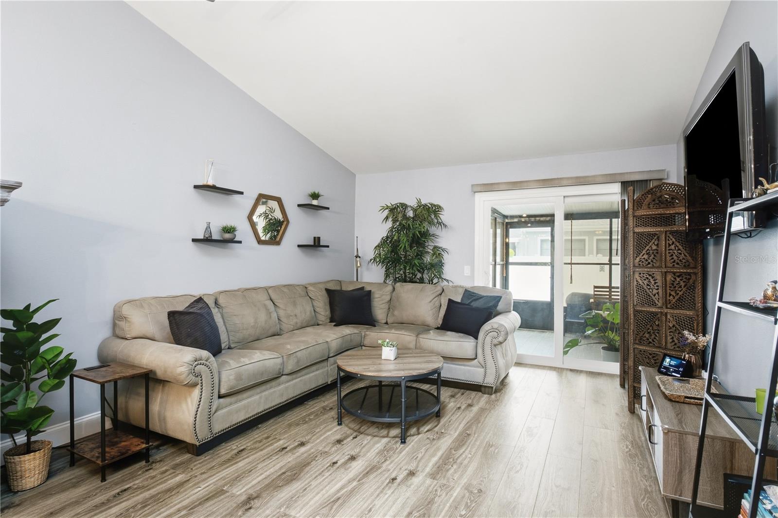 Living Room with updated flooring